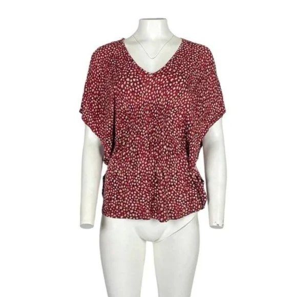 H&M Batwing Printed Top Size XS Rust - Picture 1 of 3
